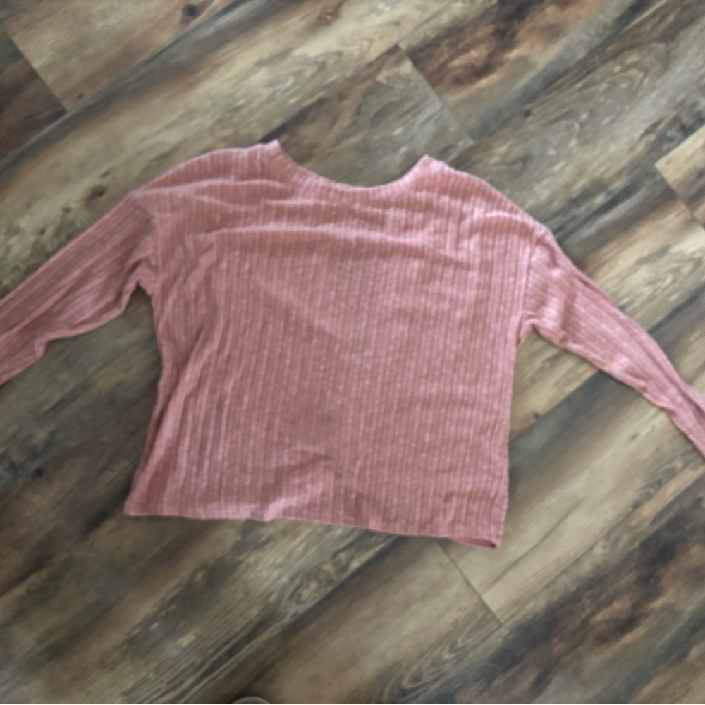Pink Ribbed Long Sleeve Top - Picture 1 of 5
